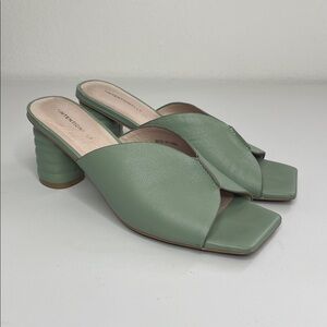 INTENTIONALLY BLANK Green Heeled Mules